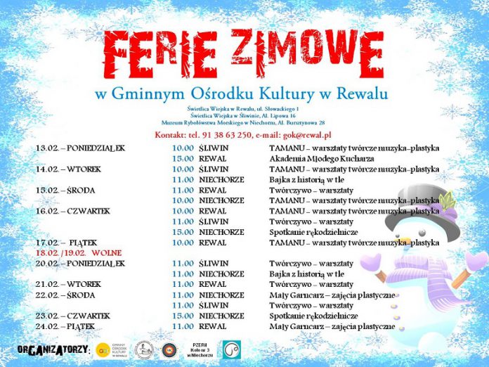 Ferie zimowe w GOK w Rewalu