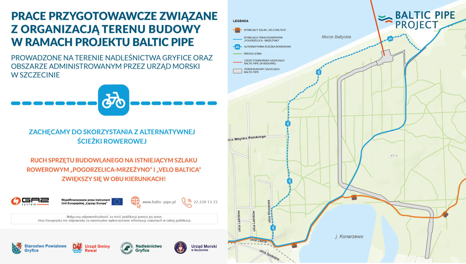 Rys. 2. Prace przygotowawcze związane z organizacją terenu budowy w ramach projektu Baltic Pipe